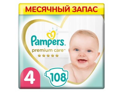 Подгузники Pampers Premium Care Maxi 9-14 кг, Мега Супер Упаковка, 108 шт. 1-00276716_2