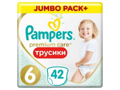 Подгузники-трусики Pampers Premium Care 15+кг 42 шт.  Jumbo pack + 1-00313411_1