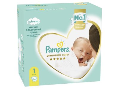 Подгузники Pampers Premium Care Newborn 2-5 кг, Джайнт Упаковка, 102 шт. 1-00276718_2