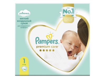 Подгузники Pampers Premium Care Newborn 2-5 кг, Джайнт Упаковка, 102 шт. 1-00276718_3