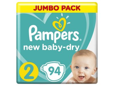 Подгузники Pampers New Baby-Dry 4–8 кг, размер 2, 94 шт. 1-00000214_1
