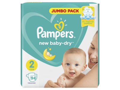 Подгузники Pampers New Baby-Dry 4–8 кг, размер 2, 94 шт. 1-00000214_2