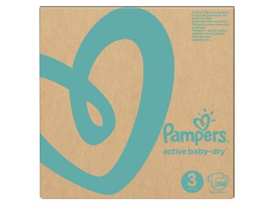Подгузники Pampers Active Baby-Dry Midi 6–10 кг, размер 3, Мега Супер Упаковка 208 шт. 1-00141498_7