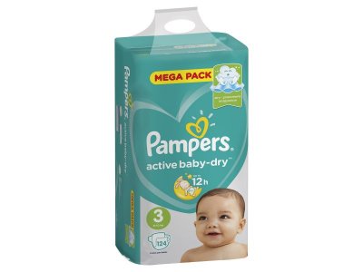 Подгузники Pampers Active Baby Dry Midi 5-9 кг, 124 шт. 1-00110290_3