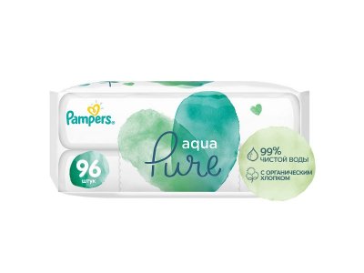 Салфетки влажные Pampers Aqua Pure, 2*48 шт. 1-00231411_1