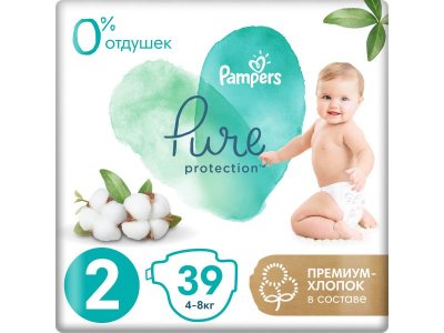 Подгузники Pampers Pure Protection Mini (4-8 кг), 39 шт. 1-00266469_1