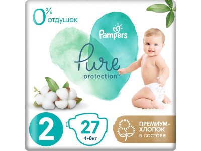 Подгузники Pampers Pure Protection Mini (4-8 кг),  27 шт. 1-00266466_1