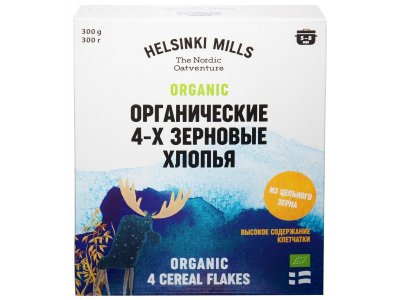 Хлопья Helsinki Mills органические 4-х зерновые 300 г 1-00068876_1