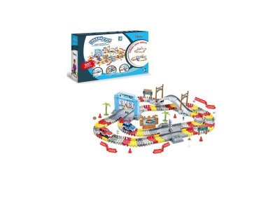 Набор игровой 1TOY Гибкий трек Гонки, мост 2 уровня, 2 машинки, 237 деталей 1-00358878_1