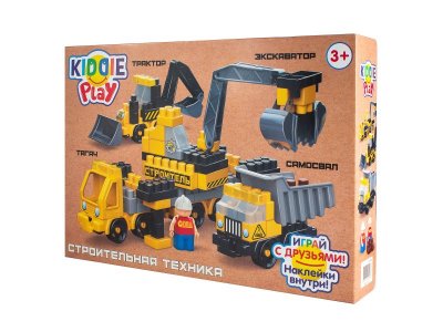 Конструктор Kiddie Play Тягач, Экскаватор, Самосвал, Трактор, 131 деталь 1-00359836_2