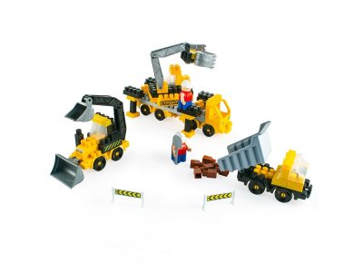 Конструктор Kiddie Play Тягач, Экскаватор, Самосвал, Трактор, 131 деталь 1-00359836_3