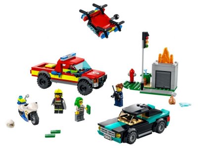 Конструктор Lego City Fire Пожарная бригада и полицейская погоня 1-00360003_1