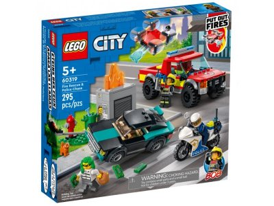 Конструктор Lego City Fire Пожарная бригада и полицейская погоня 1-00360003_2