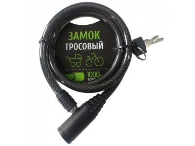 Замок тросовый Jober 03 ключевой 1*100 см 1-00360519_1