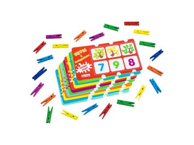 Игры с прищепками Учим цифры, 12 карточек, 24 прищепки 45*10*7 мм 1-00360612_1