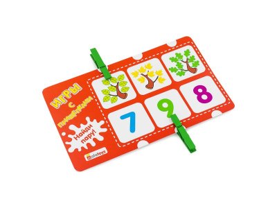 Игры с прищепками Учим цифры, 12 карточек, 24 прищепки 45*10*7 мм 1-00360612_7