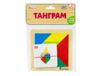 Танграм Alatoys, 20 заданий, 7 деталей, 10 двусторонних карточек 1-00360650_9
