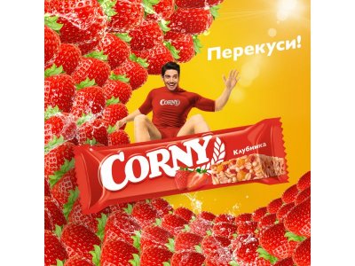 Батончик полоска злаковая Corny big клубника 40 г 1-00345647_5