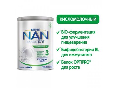 Молочко Nestle NAN 3 Кисломолочный детское 400 г 1-00042411_14