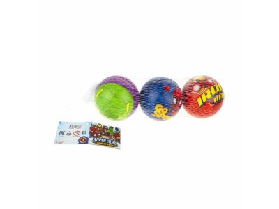 Набор мячей из полиуретана 1Toy, Мстители 7,5 см 3 шт. в сетке 1-00265530_2