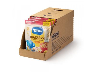 Каша Nestle Шагайка молочная мультизлаковая с яблоком и фигурками с соком граната и манго, 190 г 1-00364055_10