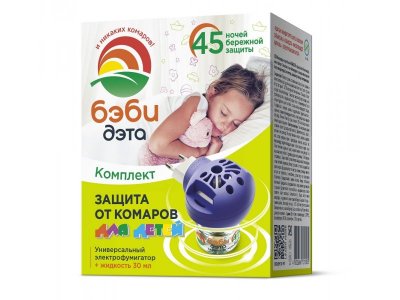 Комплект для детей Бэби-Дэта (универсальный фумигатор+жидкость 45 ночей 30 мл) 1-00260509_1