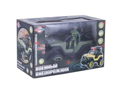 Игрушка Wincars Внедорожник военный р/у с солдатиками, стреляет снарядами, USB-зарядка 1-00366691_2