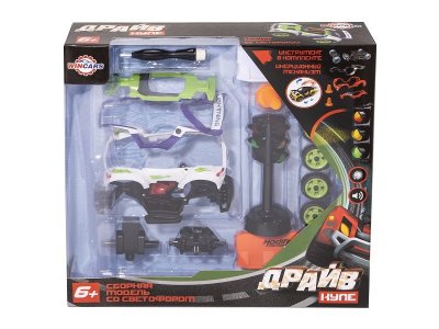 Игрушка Wincars Машина инерционная со светофором разборная 13 см, 15 деталей 1-00366694_1