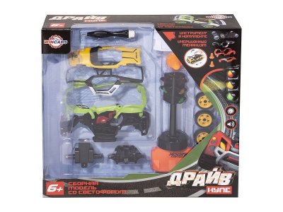 Игрушка Wincars Машина инерционная со светофором разборная 13 см, 15 деталей 1-00366694_2