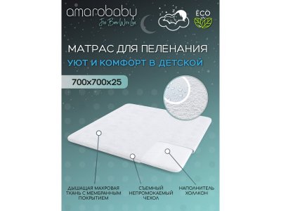 Матрас для пеленания AmaroBaby Easy rest 70*70 см 1-00272617_2