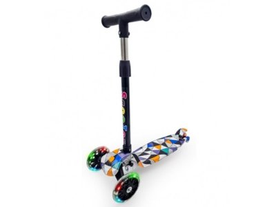 Самокат трехколесный S+S Toys складной со светящимися колесами 1-00341892_5