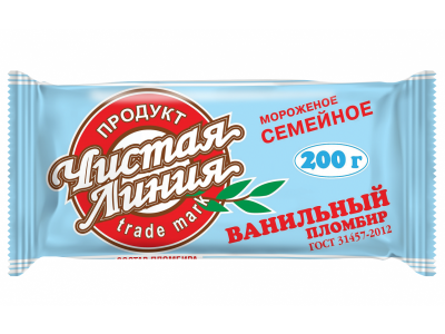 Мороженое Чистая линия Семейное пломбир Ванильный 200 г 1-00367109_1