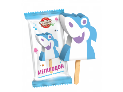 Мороженое Чистая линия Эскимо трехслойное Мегалодон пломбир ванильный 65 г 1-00367121_1