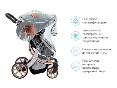 Дождевик Roxy-Kids на коляску универсальный со светоотражателем в сумке 1-00224426_15