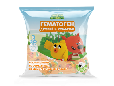 Гематоген сливочный Ми-Ми-Мишки детский в конфетах 75 г 1-00368128_1