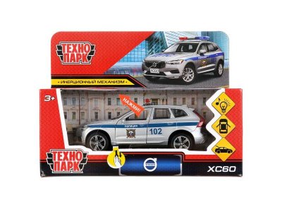 Игрушка Технопарк Volvo XC60 r-desing Полиция, металл, свет, звук, инерц., 12 см 1-00368186_1
