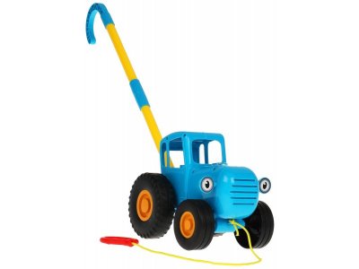 Каталка Умка развивающая Синий трактор, 9 песен, свет, палка и веревка для катания 100368302