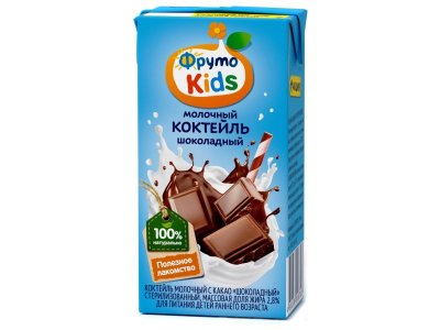 Коктейль молочный ФрутоKids Шоколадный стерилизованный 2,8% 200 мл 1-00268089_1