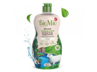 Средство BioMio, Bio-Care д/мытья посуды, овощей и фруктов, концентрат, без запаха 450 мл 1-00031634_1