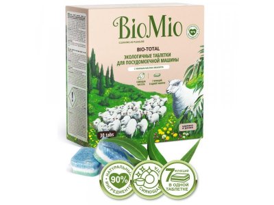 Таблетки BioMio для посудомоечной машины экологичные, 7 в 1 с маслом эвкалипта 30 шт. 1-00074043_1
