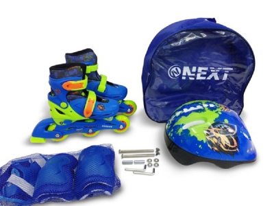 Комплект Next ролики раздвижные 27-30, набор защиты, шлем 1-00370893_1