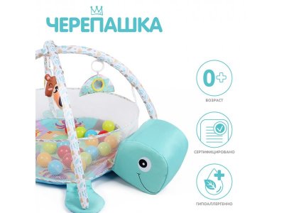 Коврик развивающий Alis Черепашка, игрушки, 50 цветных шаров 1-00371075_10