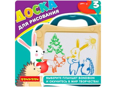 Доска для рисования Bondibon цветная со стилусом 18,6*16,2*2,5 см 1-00371416_7