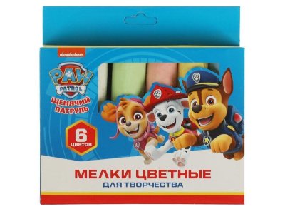 Мелки цветные Мульти Арт для творчества Щенячий Патруль, 6 цв. 1-00371528_1