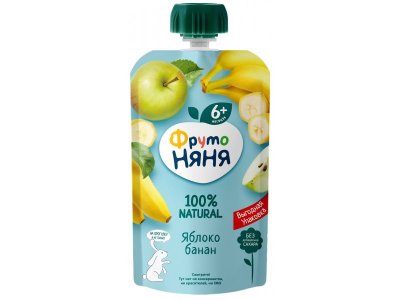 Пюре ФрутоНяня Яблоко банан 180 г 1-00371663_1