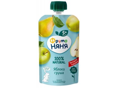 Пюре ФрутоНяня Яблоко груша 180 г 1-00371664_1