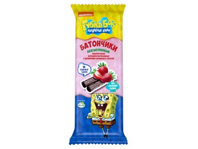 Батончик безглютеновый Губка Боб (Spanch Bob) с клубничной начинкой в глазури 20 г 1-00283586_1