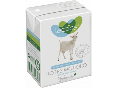 Молоко козье Lactica ультрапастеризованное цельное 2,8-4% 200 мл 1-00371711_1