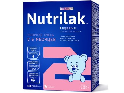 Смесь Nutrilak Premium 2 молочная с 6+ мес. 300 г 1-00371802_1