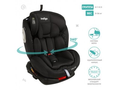 Автокресло Indigo Stellar Isofix 0-36 кг, 0-12 лет, группа 0/1/2/3 1-00372763_2